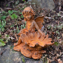Lade das Bild in den Galerie-Viewer, Zauberhafte Fee mit Blütenschale Gartendekoration Kunsthandel Rueckeshaeuser