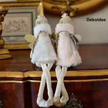 Lade das Bild in den Galerie-Viewer, Zauberhaftes Engelchen in weiß Mundgeblasener Weihnachtsschmuck Kunsthandel Rueckeshaeuser