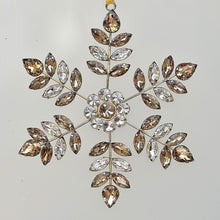 Lade das Bild in den Galerie-Viewer, Zweifarbige Diamant Schneeflocke, 17 cm Weihnachtsbaumschmuck Kunsthandel Rueckeshaeuser