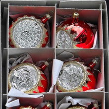 Lade das Bild in den Galerie-Viewer, 6 mundgeblasene Reflexkugeln / rot glänzend á 7 cm Mundgeblasene Weihnachtskugel Kunsthandel Rueckeshaeuser