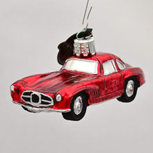 Lade das Bild in den Galerie-Viewer, Alter Mercedes SL Sportwagen Mundgeblasener Weihnachtsschmuck Kunsthandel Rueckeshaeuser