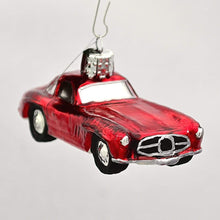 Lade das Bild in den Galerie-Viewer, Alter Mercedes SL Sportwagen Mundgeblasener Weihnachtsschmuck Kunsthandel Rueckeshaeuser