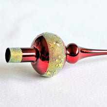 Lade das Bild in den Galerie-Viewer, Christbaumspitze dunkelrot aus Glas Mundgeblasener Weihnachtsschmuck Kunsthandel Rueckeshaeuser