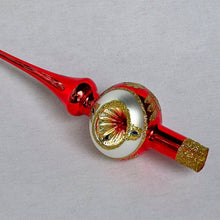 Lade das Bild in den Galerie-Viewer, Christbaumspitze rot aus Glas Mundgeblasener Weihnachtsschmuck Kunsthandel Rueckeshaeuser