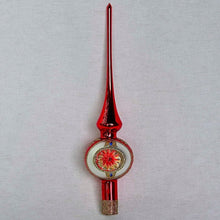 Lade das Bild in den Galerie-Viewer, Christbaumspitze rot aus Glas Mundgeblasener Weihnachtsschmuck Kunsthandel Rueckeshaeuser