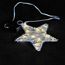 Lade das Bild in den Galerie-Viewer, Drahtstern silber, beleuchtet Weihnachtsdekoration Kunsthandel Rueckeshaeuser