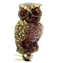 Lade das Bild in den Galerie-Viewer, Eule auf Clip Mundgeblasener Weihnachtsschmuck Kunsthandel Rueckeshaeuser