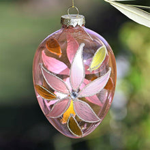 Lade das Bild in den Galerie-Viewer, Handbemaltes rosa Glasei, 11 cm Ostern Kunsthandel Rueckeshaeuser