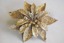Lade das Bild in den Galerie-Viewer, Kleine Blüte champagner auf Clip Weihnachtsbaumschmuck Kunsthandel Rueckeshaeuser
