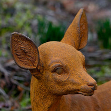 Lade das Bild in den Galerie-Viewer, Liegendes Kitz Edelrost Garten Kunsthandel Rueckeshaeuser