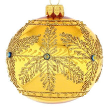 Lade das Bild in den Galerie-Viewer, Mundgeblasene Weihnachtskugel / gold glänzend 10 cm Mundgeblasene Weihnachtskugel Kunsthandel Rueckeshaeuser