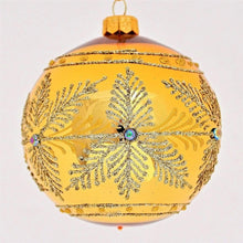 Lade das Bild in den Galerie-Viewer, Mundgeblasene Weihnachtskugel / gold glänzend 10 cm Mundgeblasene Weihnachtskugel Kunsthandel Rueckeshaeuser
