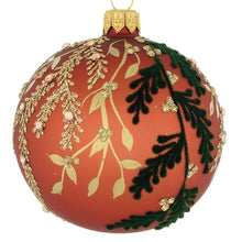 Lade das Bild in den Galerie-Viewer, Mundgeblasene Weihnachtskugel / kupfer matt 8 cm Mundgeblasene Weihnachtskugel Kunsthandel Rueckeshaeuser