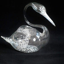Lade das Bild in den Galerie-Viewer, Mundgeblasener Schwan Wohnaccessoires Kunsthandel Rueckeshaeuser