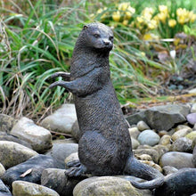 Lade das Bild in den Galerie-Viewer, Otter aus Bronze Bronzeskulpturen Kunsthandel Rueckeshaeuser