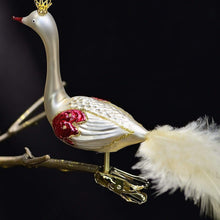 Lade das Bild in den Galerie-Viewer, Pfau / campagner, rot Mundgeblasener Weihnachtsschmuck Kunsthandel Rueckeshaeuser
