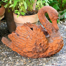 Lade das Bild in den Galerie-Viewer, Pflanzkübel Schwan aus Gußeisen Gartendekoration Kunsthandel Rueckeshaeuser