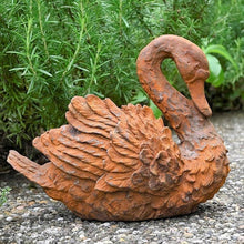 Lade das Bild in den Galerie-Viewer, Pflanzkübel Schwan aus Gußeisen Gartendekoration Kunsthandel Rueckeshaeuser