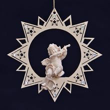 Lade das Bild in den Galerie-Viewer, Putto mit Geige im Stern Weihnachtsbaumschmuck Kunsthandel Rueckeshaeuser