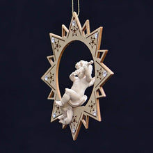 Lade das Bild in den Galerie-Viewer, Putto mit Geige im Stern Weihnachtsbaumschmuck Kunsthandel Rueckeshaeuser