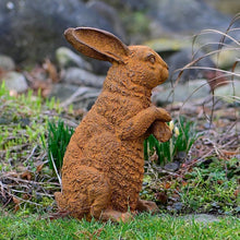 Lade das Bild in den Galerie-Viewer, Sitzender Edelrost Hase Garten Kunsthandel Rueckeshaeuser