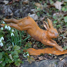 Lade das Bild in den Galerie-Viewer, Springender Edelrost Hase Gartendekoration Kunsthandel Rueckeshaeuser