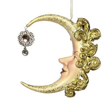 Lade das Bild in den Galerie-Viewer, Traumhafter Mond mit Juwel Weihnachtsbaumschmuck Kunsthandel Rueckeshaeuser