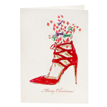 Lade das Bild in den Galerie-Viewer, Weihnachtskarte mit Umschlag / Roter Schuh Weihnachtskarte Kunsthandel Rueckeshaeuser