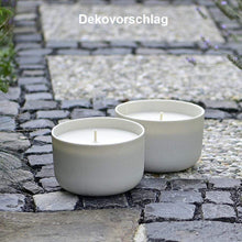 Lade das Bild in den Galerie-Viewer, Wunderschöne Outdoor Kerzenschale, Farbe elfenbein Outdoorkerzen Kunsthandel Rueckeshaeuser