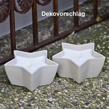 Lade das Bild in den Galerie-Viewer, Wunderschöne Outdoor Sternenschale, Farbe elfenbein Outdoorkerzen Kunsthandel Rueckeshaeuser