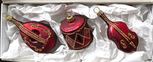 Lade das Bild in den Galerie-Viewer, 3-er Set Musikinstrumente Weihnachtsbaumschmuck Kunsthandel Rueckeshaeuser
