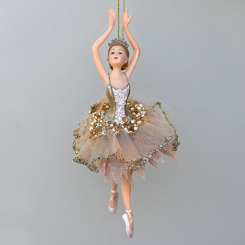 Ballerina in rosa Tüllröckchen / Arme nach oben Weihnachtsbaumschmuck Kunsthandel Rueckeshaeuser