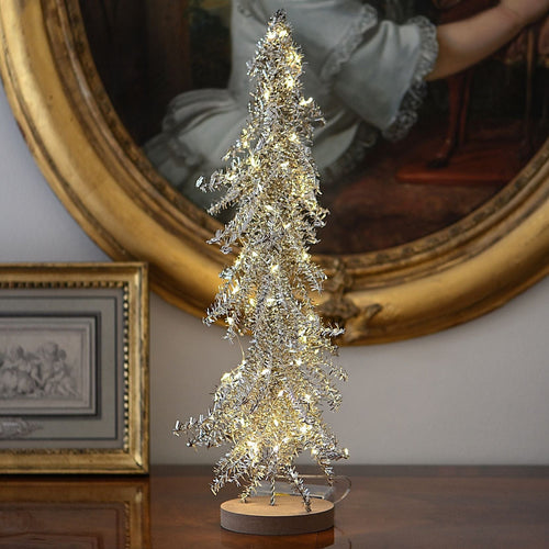 Beleuchtetes Drahtbäumchen mit 80 LED Lichtern, Höhe 50 cm Weihnachtsdekoration Kunsthandel Rueckeshaeuser