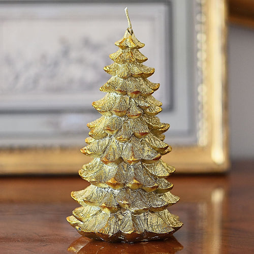 Dekokerze Weihnachtsbaum, gold Kerzen Kunsthandel Rueckeshaeuser