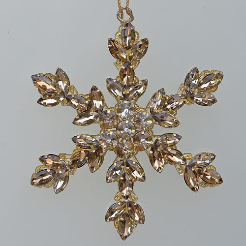 Diamant Schneeflocke, gold, 12 cm Weihnachtsbaumschmuck Kunsthandel Rueckeshaeuser