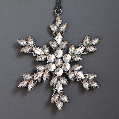 Diamant Schneeflocke, silber/anthrazit 12 cm Weihnachtsbaumschmuck Kunsthandel Rueckeshaeuser