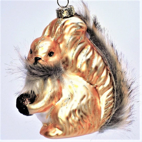 Eichhörnchen gold Mundgeblasener Weihnachtsschmuck Kunsthandel Rueckeshaeuser