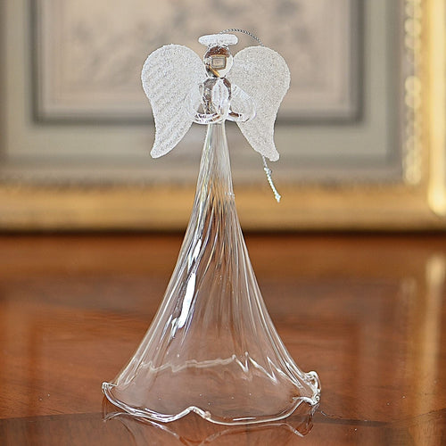 Eleganter Glasengel mit Kerze, 17 cm Weihnachtsdekoration Kunsthandel Rueckeshaeuser