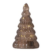 Lade das Bild in den Galerie-Viewer, Eleganter Glasweihnachtsbaum mit LED-Beleuchtung - Dark Oak - Höhe 16,5 cm Weihnachtsdekoration Kunsthandel Rueckeshaeuser
