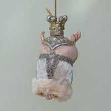 Lade das Bild in den Galerie-Viewer, Eulenkönig mit goldener Krone Weihnachtsbaumschmuck Kunsthandel Rueckeshaeuser
