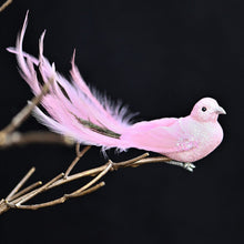 Lade das Bild in den Galerie-Viewer, Fancy Vogel rosé auf Clip Weihnachtsbaumschmuck Kunsthandel Rueckeshaeuser
