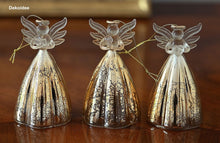 Lade das Bild in den Galerie-Viewer, Glasengel mit Buch, antikgold Optik, 12 cm Weihnachtsdekoration Kunsthandel Rueckeshaeuser
