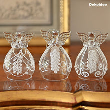 Lade das Bild in den Galerie-Viewer, Glasengel mit Herz und floralem Dekor, 12 cm Weihnachtsdekoration Kunsthandel Rueckeshaeuser
