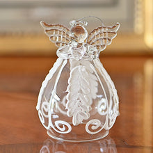 Lade das Bild in den Galerie-Viewer, Glasengel mit Herz und floralem Dekor, 12 cm Weihnachtsdekoration Kunsthandel Rueckeshaeuser
