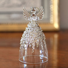 Lade das Bild in den Galerie-Viewer, Glasengel mit Herz und Perlen, 14 cm Weihnachtsdekoration Kunsthandel Rueckeshaeuser
