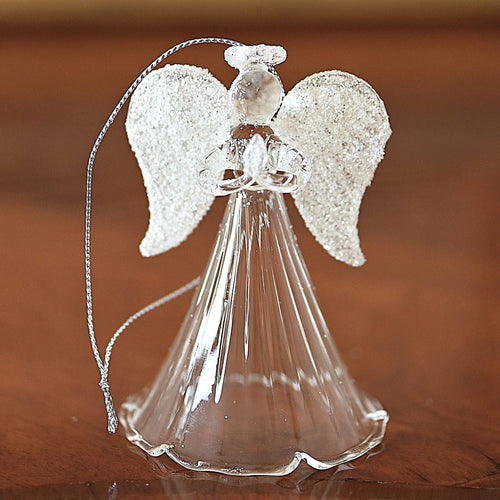 Glasengel mit Kerze, 10 cm Weihnachtsdekoration Kunsthandel Rueckeshaeuser