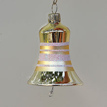 Lade das Bild in den Galerie-Viewer, Glocke, gold glänzend und matt Mundgeblasener Weihnachtsschmuck Kunsthandel Rueckeshaeuser
