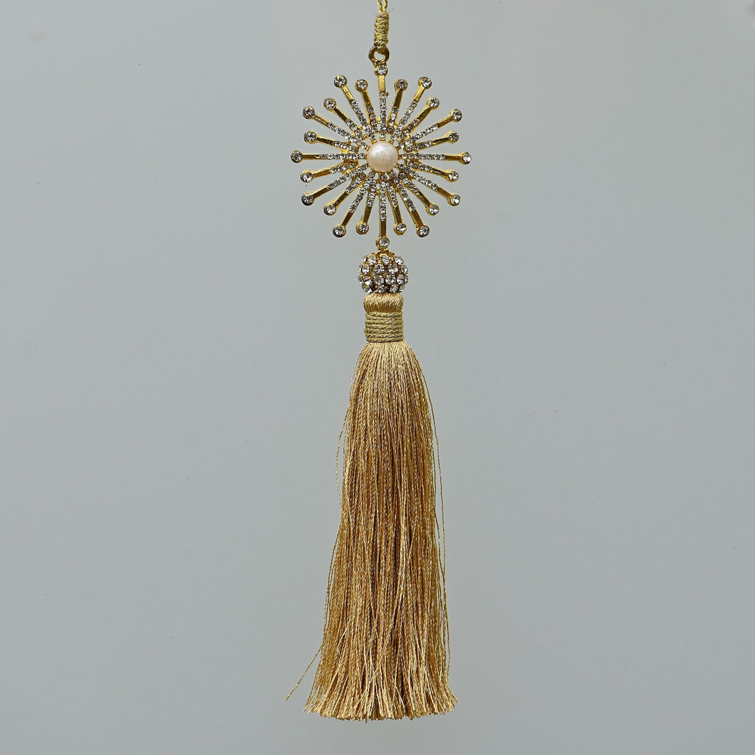 Goldene Quaste mit Juwelenstern Weihnachtsbaumschmuck Kunsthandel Rueckeshaeuser