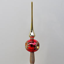 Lade das Bild in den Galerie-Viewer, Große Christbaumspitze aus Lauscha mit Kugel und Reflexen Mundgeblasener Weihnachtsschmuck Kunsthandel Rueckeshaeuser
