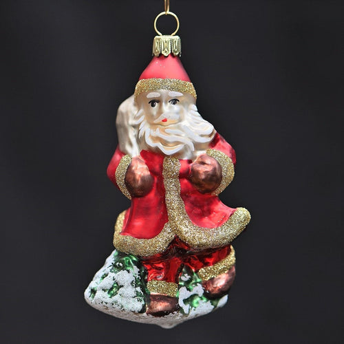Großer Weihnachtsmann aus Lauscha Mundgeblasener Weihnachtsschmuck Kunsthandel Rueckeshaeuser